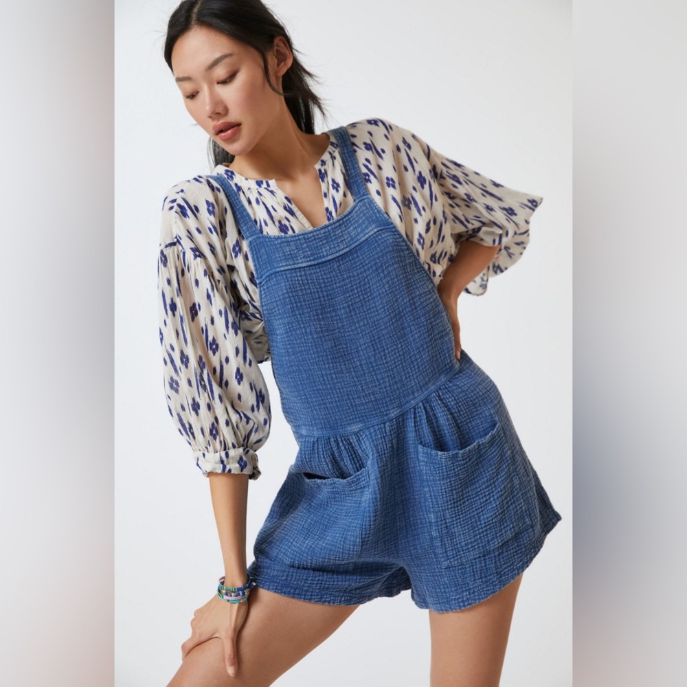 Anthropologie Relaxed Gauze Shortalls